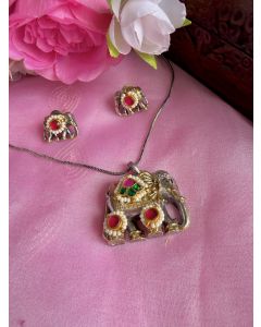 Pachi Kundan Elephant Set 002